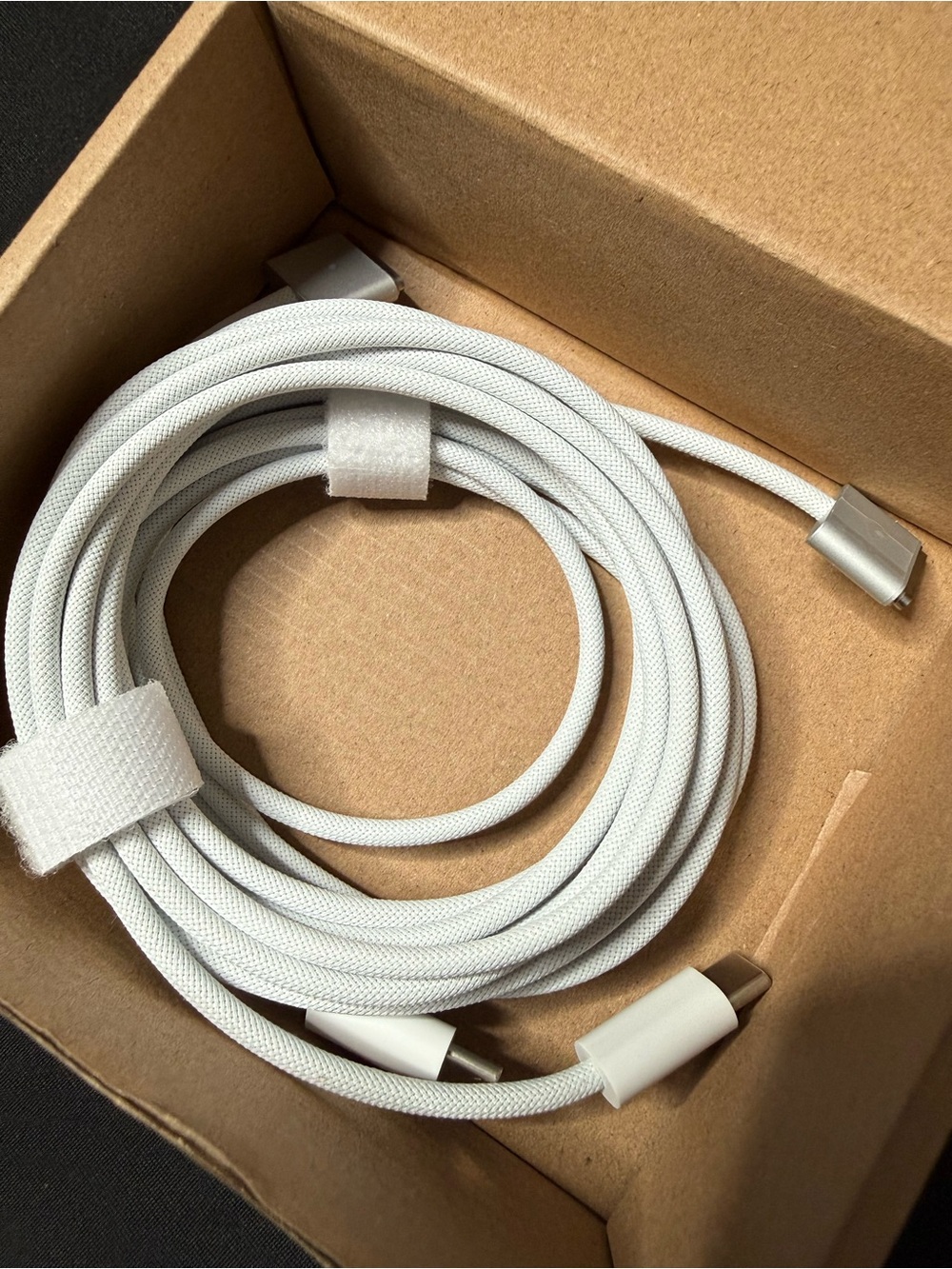 (2) Power Charger for Apple MacBook, White USB-C Cable. New